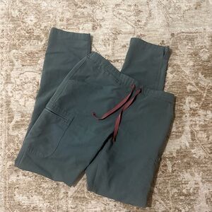 Figs Women's Gray Pants with Red Drawstring